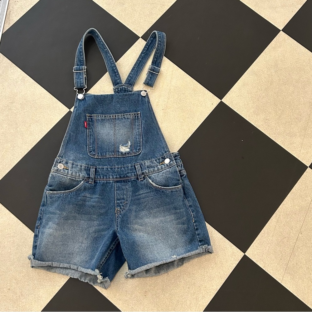 Adorable Girls Levi’s Overall Shorts Sz 12/14 / XS